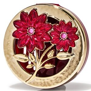 Bath & Body Works Car Fragrance Holder in Red and Gold Floral Accent